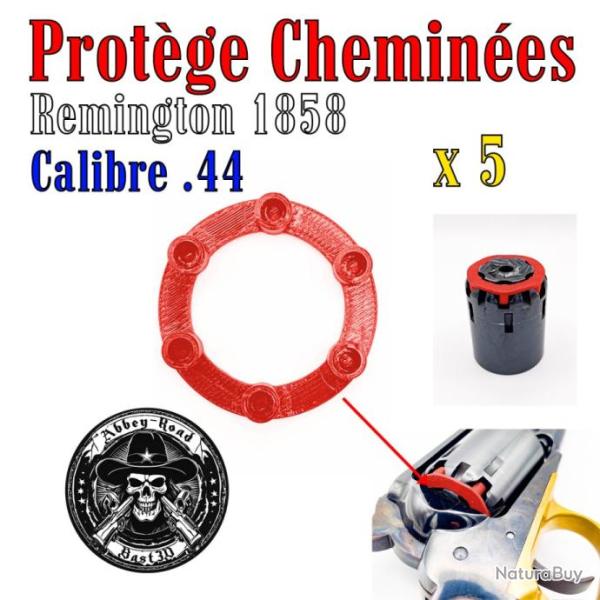 Protge chemines rouge Remington 1858 calibre 44 pour tir  sec - 5 exemplaires - Bast3d