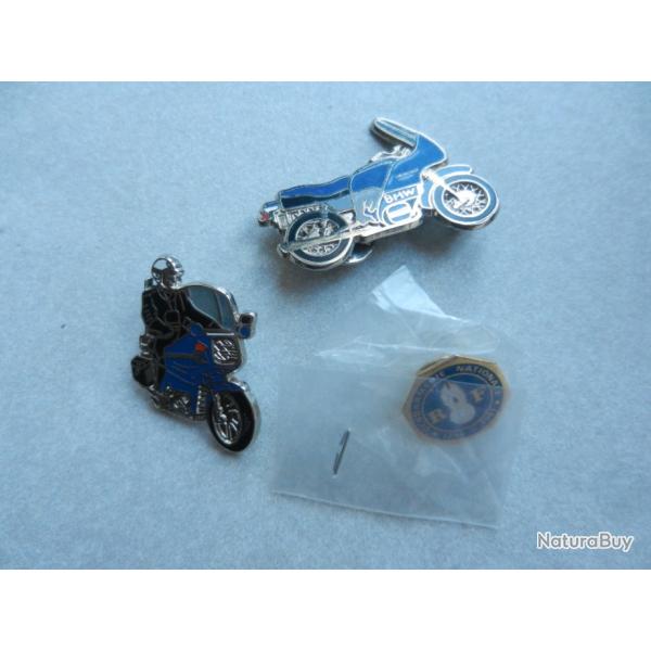 lot de trois  pin's motard Gendarmerie