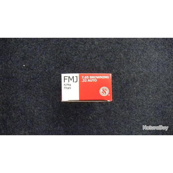 Sellier & Bellot 7,65 Browning FMJ 73 grains (x50)