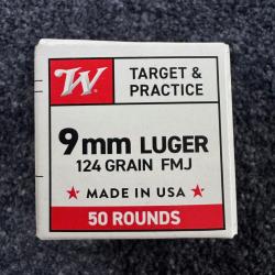 Winchester 9 mm FMJ 124 grs (x50)