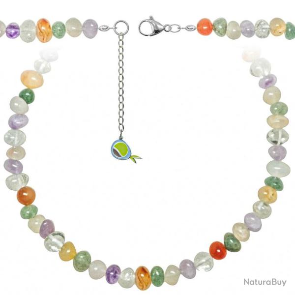 Collier en pierres naturelles mixtes - Perles roul�es 8 � 12 mm - 60 cm