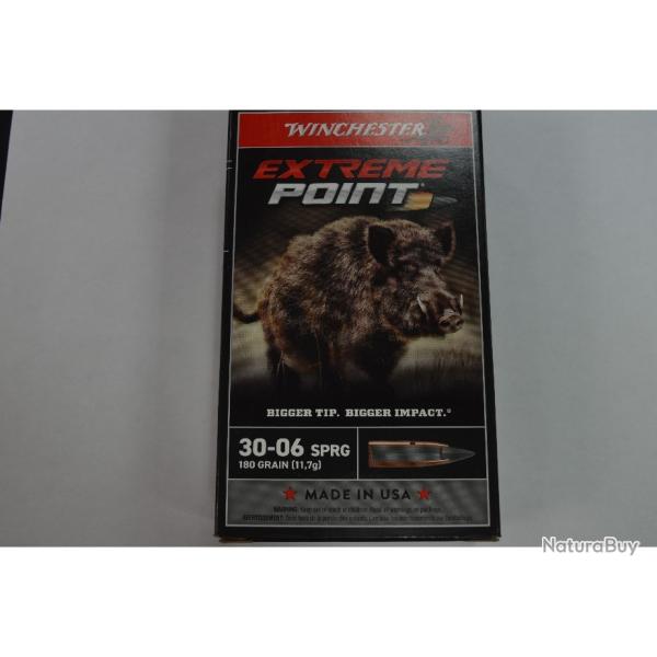 1 BOITE DE 20 MUNITIONS WINCHESTER 30-06 EXTREME POINT 180GR/11.7G NEUVE