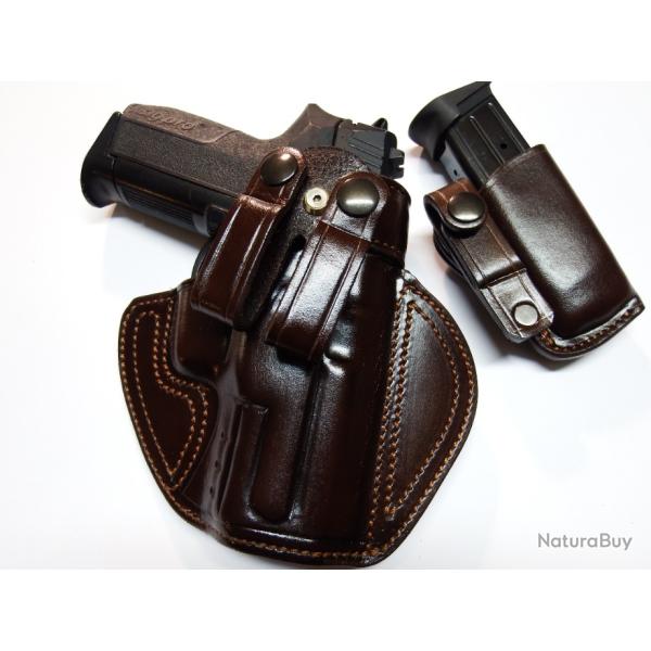 ETUI CUIR port INSIDE "FLAP BEST WAY" pour SIG (entreprise artisanale fran�aise)