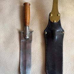 Springfield 1880 "Hunting knife " Couteau de la cavalerie am&eacute;ricaine - 1er type-  et son fourreau