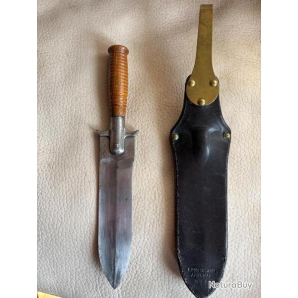 Springfield 1880 "Hunting knife " Couteau de la cavalerie am�ricaine - 1er type-  et son fourreau