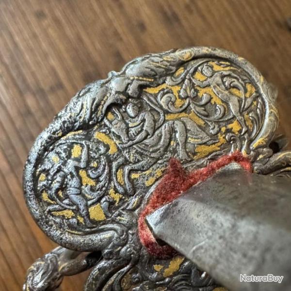 TR�S BELLE �P�E A PAS D'�NE ENTI�REMENT GRAV�E DE SC�NES SUR FOND D'OR FIN FRANCE 18 �me