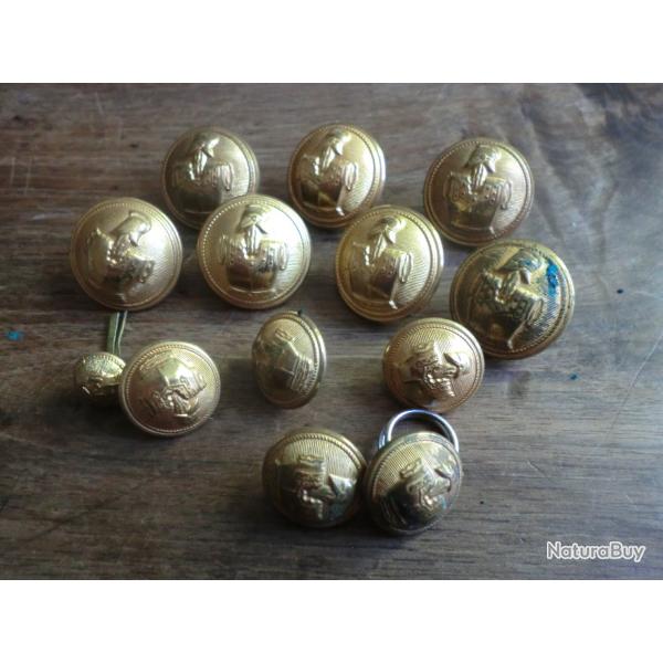LOTS X 13 BOUTONS  UNIFORMES DU GENIE