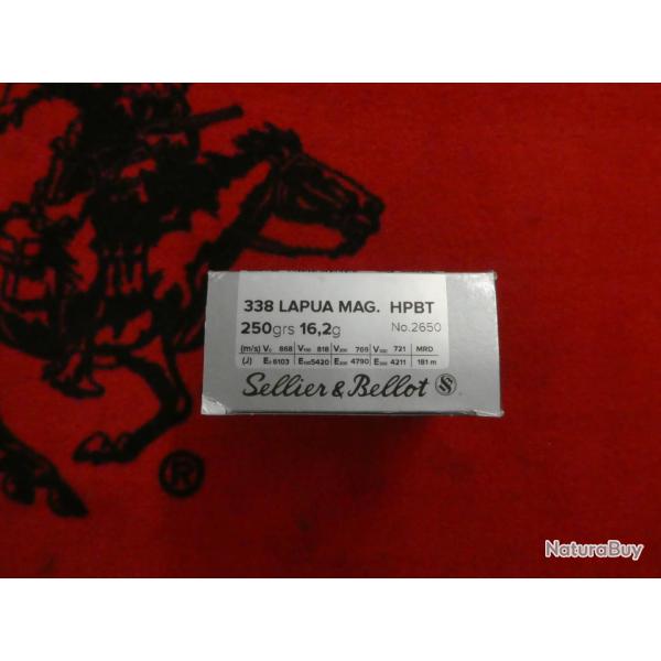 Sellier & Bellot 338 Lapua Magnum HPBT 250 grs (x10)