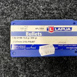 Lapua Ogives 7,62 FMJBT 200 gr (x100)