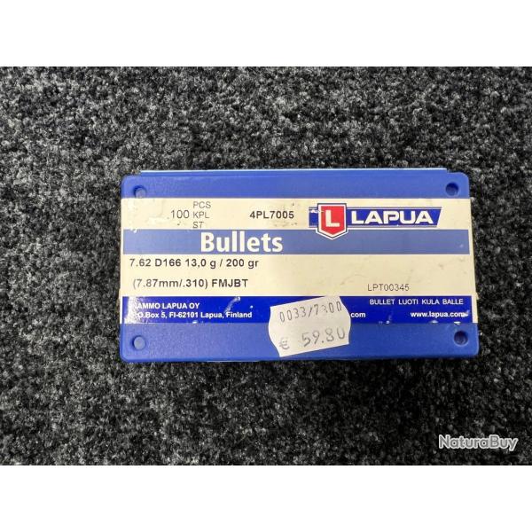 Lapua Ogives 7,62 FMJBT 200 gr (x100)