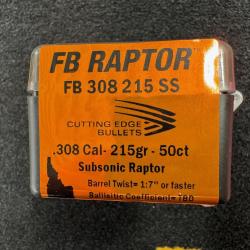 Cutting Edge Bullets FB RAPTOR .308 215 SS (x50)