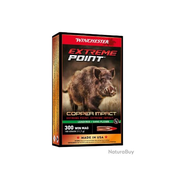 Munitions WINCHESTER cal.300win mag extr�me point copper impact 180gr 11.7g par 20