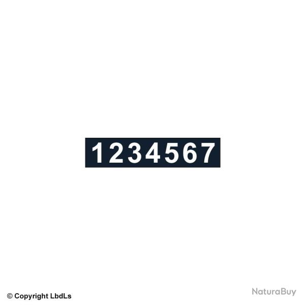 NUB 54x15 arial 36 blanc sur fond noir