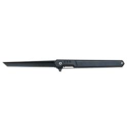 COUTEAU PLIANT FIN AVEC ROULEMENT LAME 8.9CM NOIR