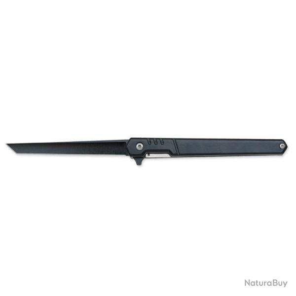 COUTEAU PLIANT FIN AVEC ROULEMENT LAME 8.9CM NOIR