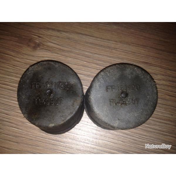 Militaria Allemand WW2 Lot de 3 Bouchons de canon MG151 Luftwaffe