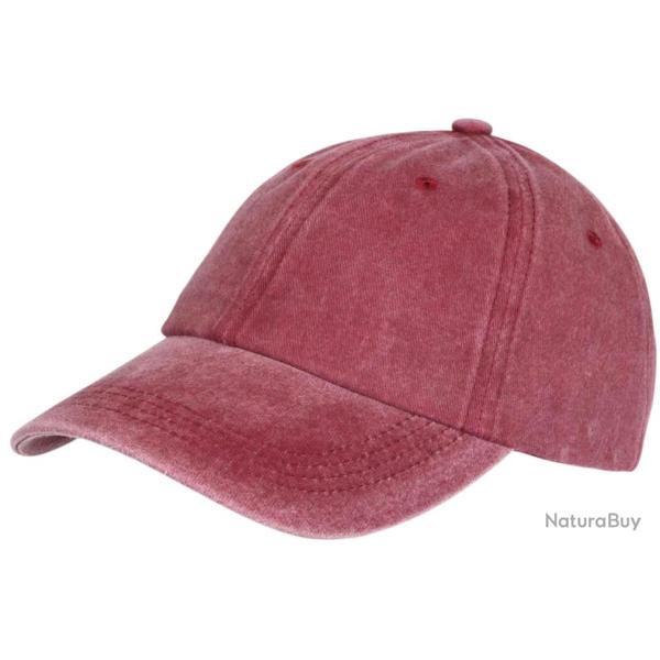 Casquette Baseball Rouge Coton Delave Vintage Fliep Taille unique Rouge