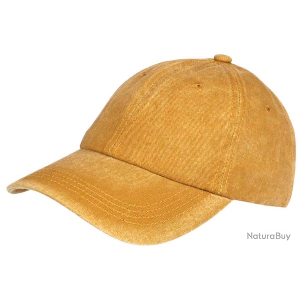 Casquette Baseball Jaune Coton Delave Vintage Fliep Taille unique Jaune