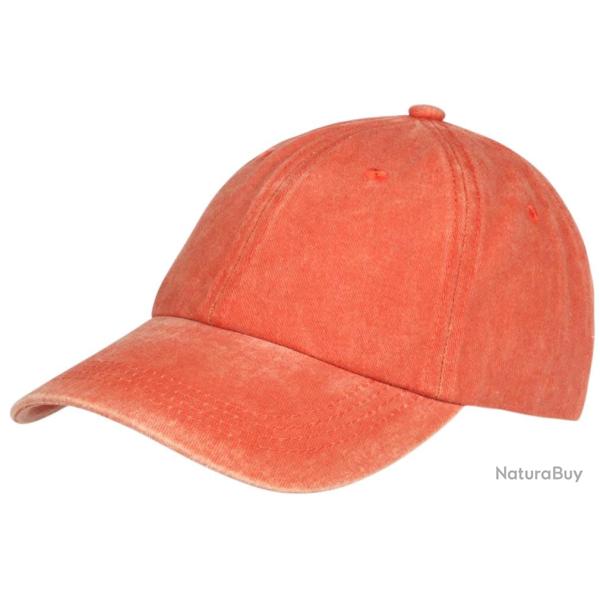 Casquette Baseball Orange Coton Delave Vintage Fliep Taille unique Orange