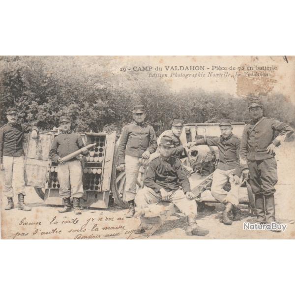 CPA - CAMP du VALDAHON-Piece de 75 en batterie  N�518