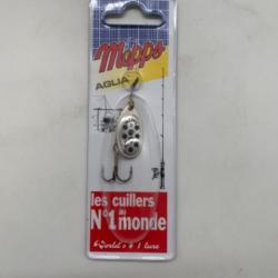 Cuillère tournante Mepps aglia taille 2 4,5g argent points noirs