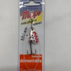 Cuill&egrave;re tournante Mepps aglia tw mino taille 2 6,5g argent/rouge points noirs