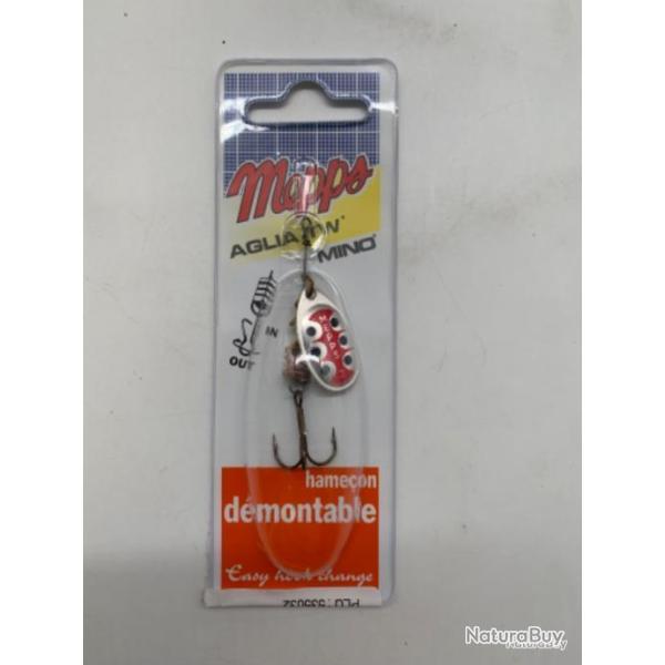 Cuill�re tournante Mepps aglia tw mino taille 2 6,5g argent/rouge points noirs