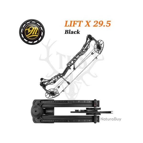 Mathews LIFT X 29.5 - Arc Compound Ultra-L�ger Puissance & Pr�cision 348 FPS 50-60# Gaucher Black
