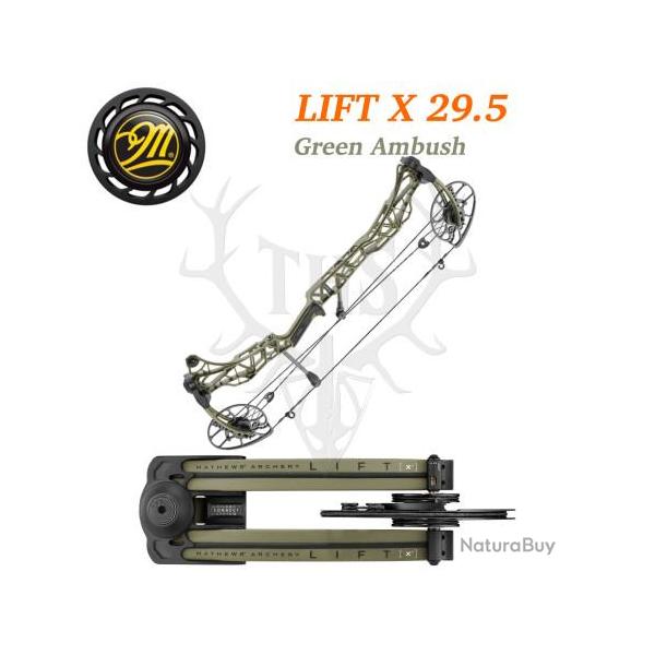 Mathews LIFT X 29.5 - Arc Compound Ultra-L�ger Puissance & Pr�cision 348 FPS 70-80# Gaucher Green Am