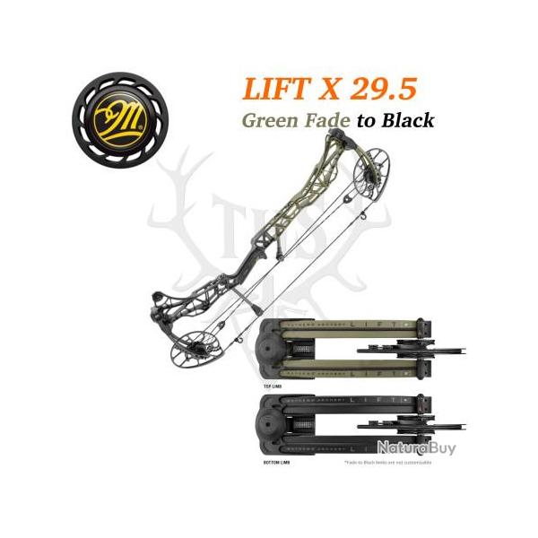 Mathews LIFT X 29.5 - Arc Compound Ultra-L�ger Puissance & Pr�cision 348 FPS 70-80# Gaucher green Fa
