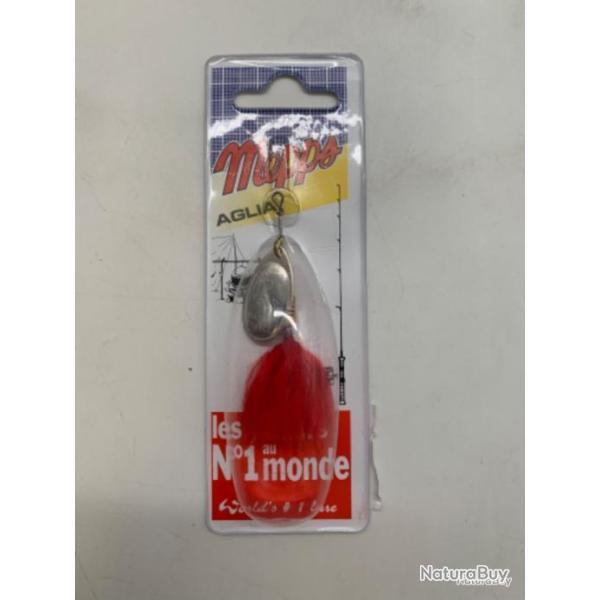 Cuill�re tournante Mepps aglia taille 2 4,5g argent pompon rouge