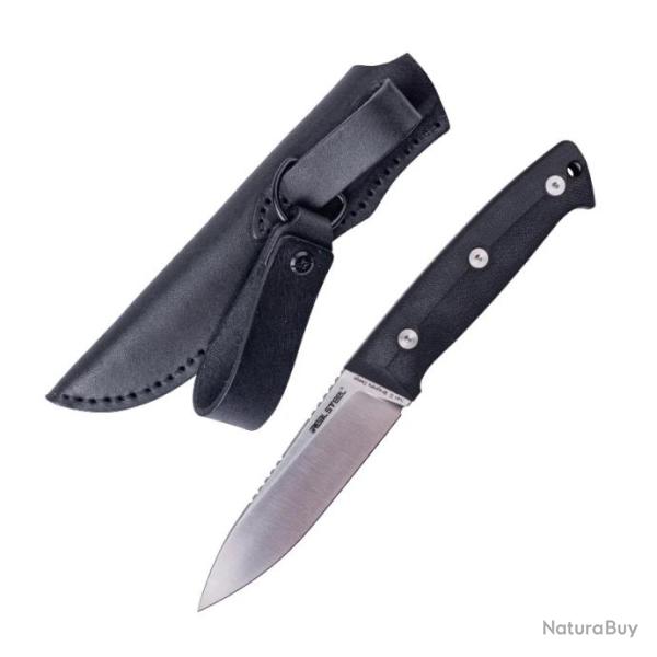 Couteau Real Steel Thorn Black Lame Acier K110 Manche G10 �tui Cuir RS3621BS