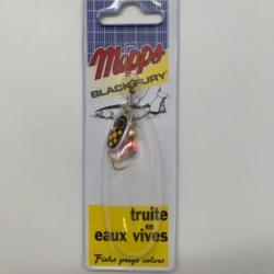 Cuillère tournante Mepps black fury taille 1 3,5g noir points jaunes