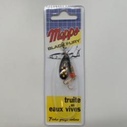 Cuill&egrave;re tournante Mepps black fury taille 2 4,5g noir points jaunes