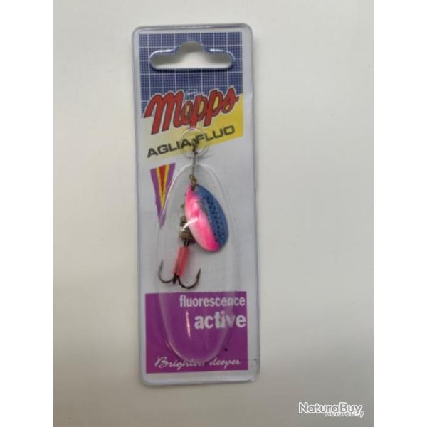 Cuill�re tournante Mepps aglia fluo taille 2 4,5g rose et bleu