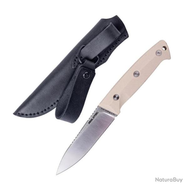Couteau Real Steel Thorn Ivory Lame Acier K110 Manche G10 �tui Cuir RS3621IS