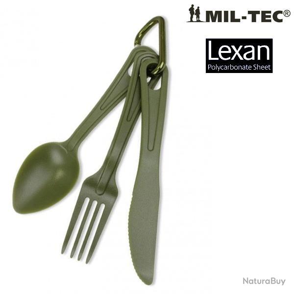 Couvert 3 pi�ces ultra-l�ger, cl : vert arm�e