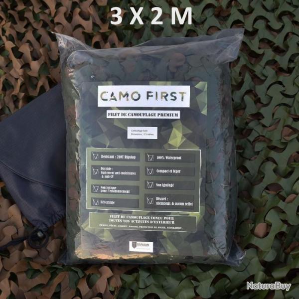 Filet de camouflage renforc�, 2 X 3 M, couleur for�t vert/marron