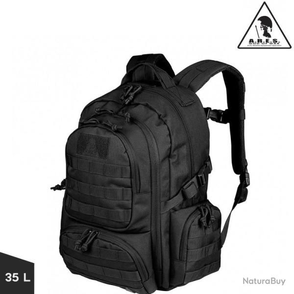 Sac � dos 35l Ares, cl : Noir, type musette arm�e FR