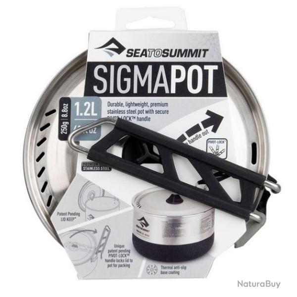 Casserole l�g�re bivouac, Sea To Summit, Inox (1,2 litre)