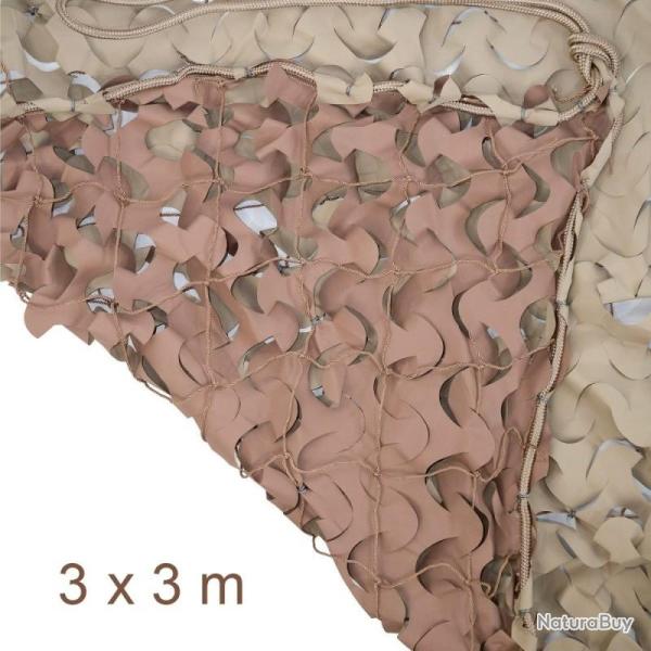 Filet de Camouflage Desert / sable First� S-Circle Cut - 3 x 3 m�tres