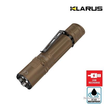 Lampe tactique rechargeable KLARUS XT2CR PRO - 2100 lumens - gris béton
