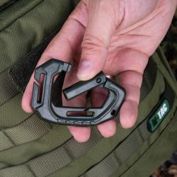 Mousqueton Militaire Tactique en Plastique - Compatible Attache Molle Coyote