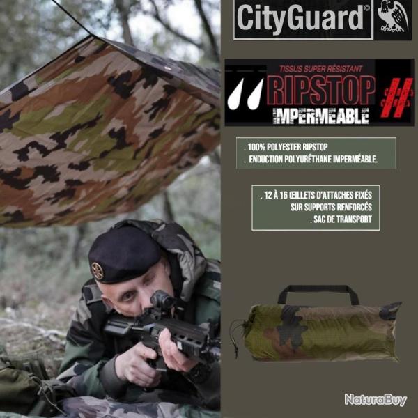 B�che terrain militaire 3x2M, Cityguard, (camo CE - arm�e FR)