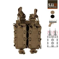 Porte-Chargeurs (&agrave; &eacute;lastique) Double 9mm 5.11, couleur noir ou coyote Coyote