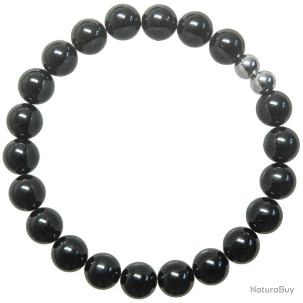 Bracelet en tourmaline noire - Perles rondes 8 mm