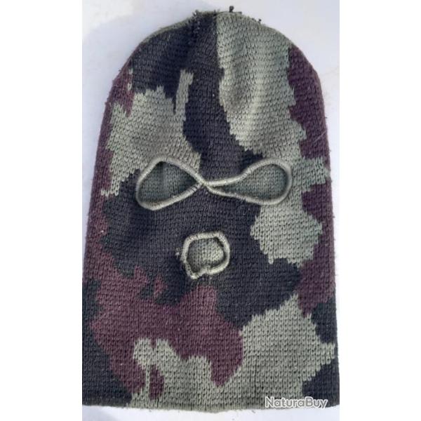 Cagoule 3 trous en laine camouflage