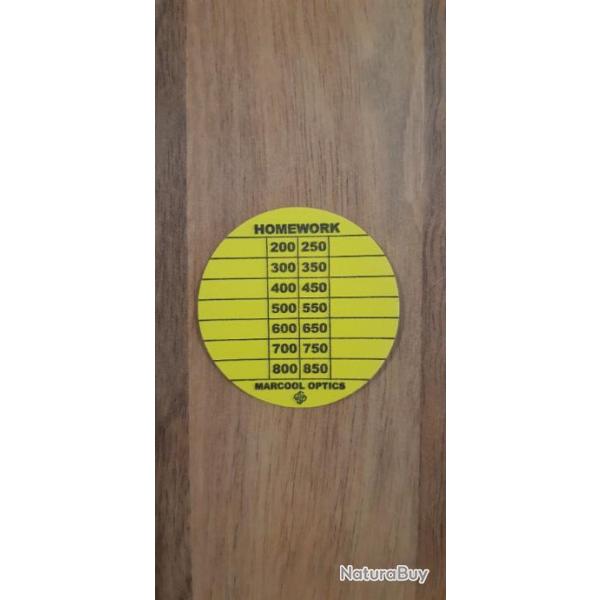 Abaque de tir lunette TLD - DOPE