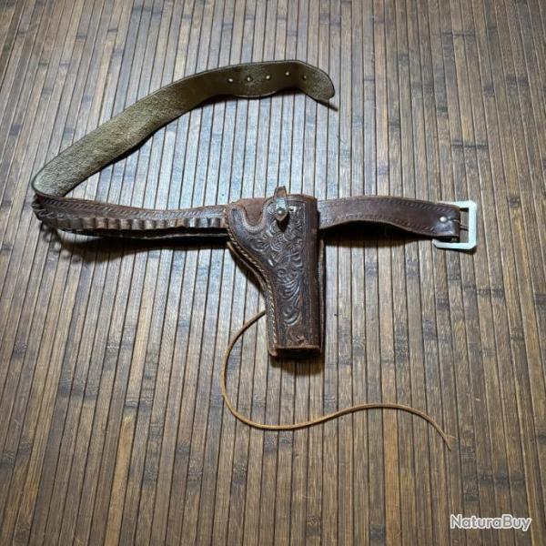 HOLSTER ET CEINTURON A CARTOUCHIRE CUIR DCOR WESTERN 