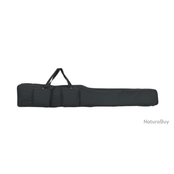 Sac de Canne � P�che 150 cm Rangement Pratique et R�sistant 2 Compartiments Noir